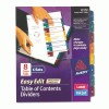 Avery® Ready Index® Easy Edit Multicolor Table Of Contents Dividers