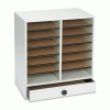 Adjustable Compartment Wood Literature Organizers With Drawers