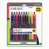Zebra® Sarasa® Gel Retractable Roller Ball Pen, Ten-Color Set