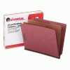 Universal® Six-Section Red Pressboard End Tab Classification Folders