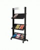 Paperflow Mobile single-sided Display with 3 Shelves & Bar Across